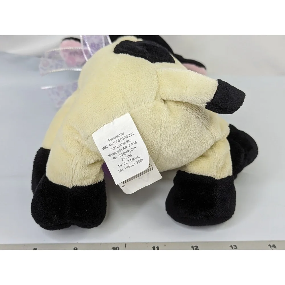 Walmart Cow Bull Plush 8 Inch Purple Bee Insect Black‎ Cream Stuffed Animal Toy